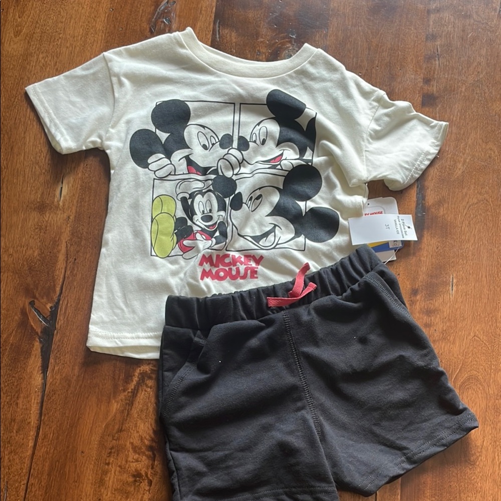 Disney Mickey Mouse Matching Set in White and Black